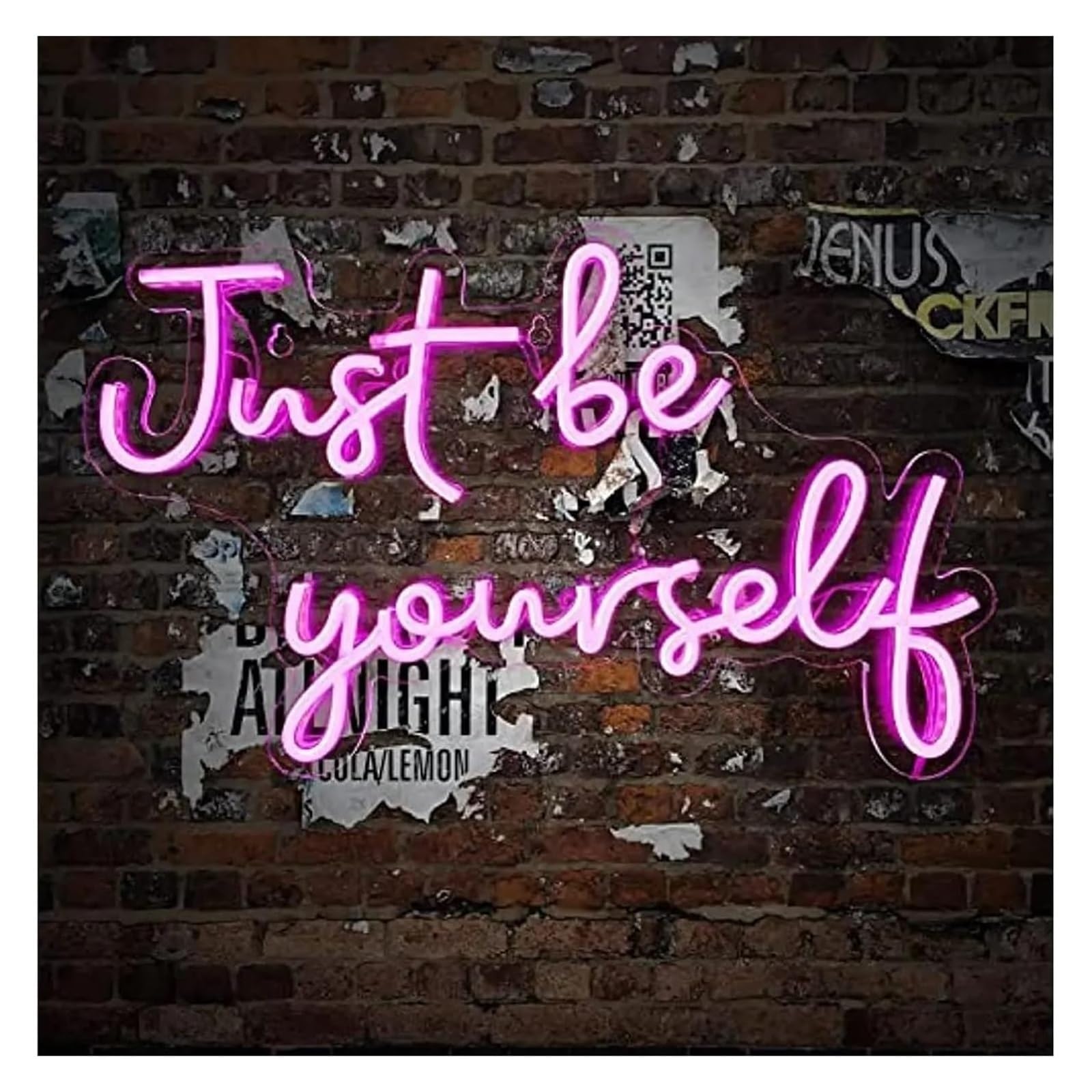 Segno di luce al neon Insegne al neon "Just Be Yourself" Lampada luminosa a LED per feste in acrilico, decorazione murale occidentale
