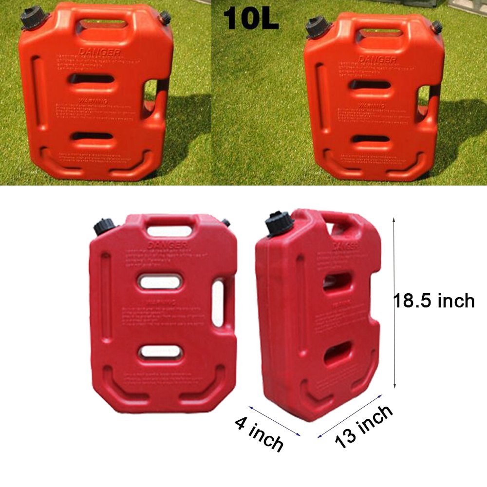 sxma Depósito de combustible latas para 2,6 gallon portátil aceite de combustible Gasolina Diesel de Gas tanque de copia de seguridad de emergencia (10L, rojo)