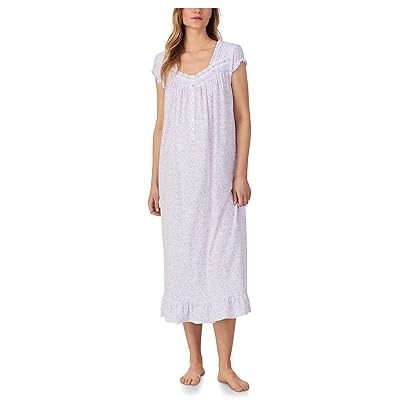 Eileen West Cotton Knit Cap Sleeve Long Nightgown Women