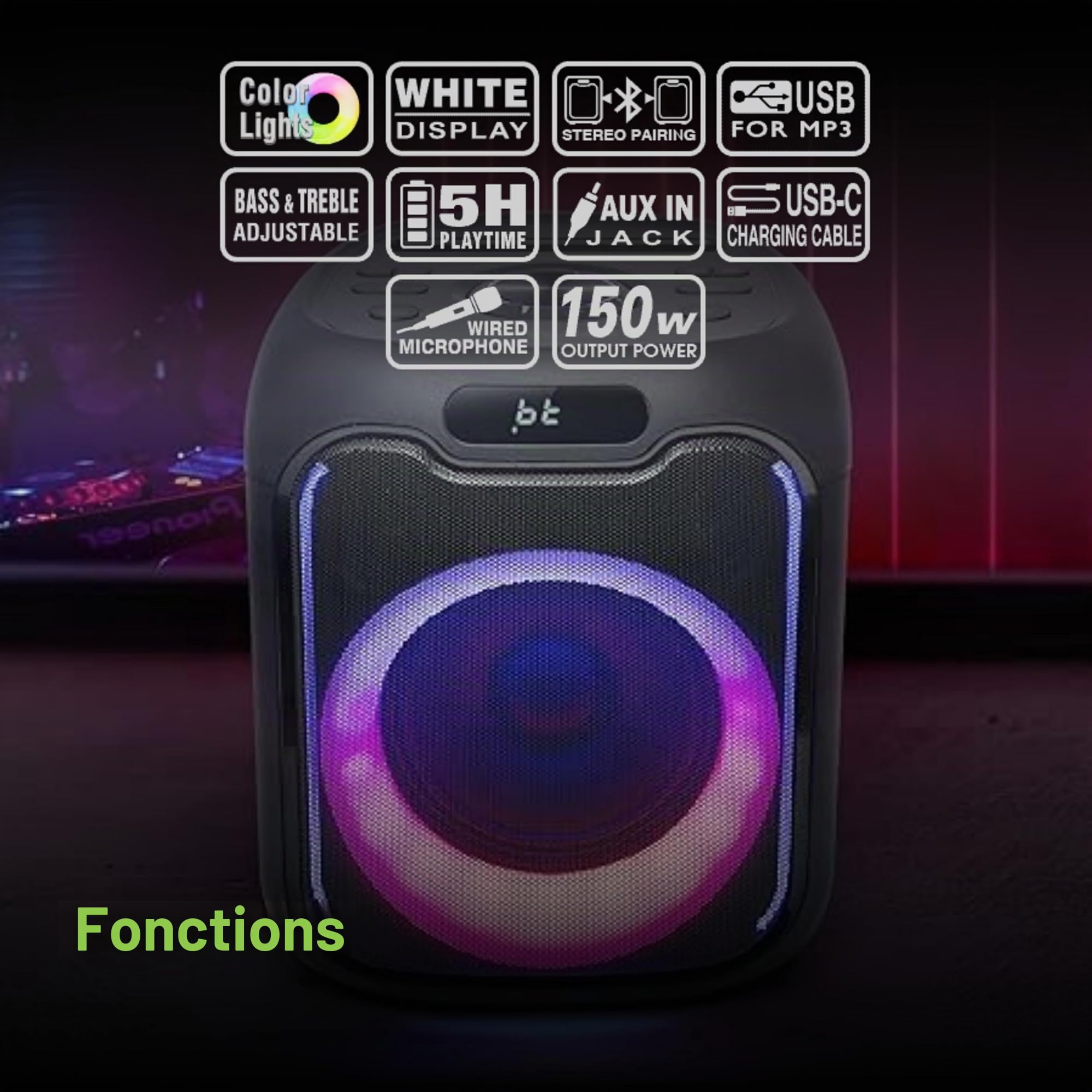 MUSE Enceinte Sono Portable M-1803 DJ