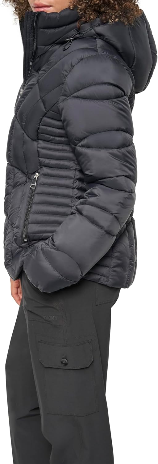 DKNY Women's Hooded Light-weight Puffer - Image 2