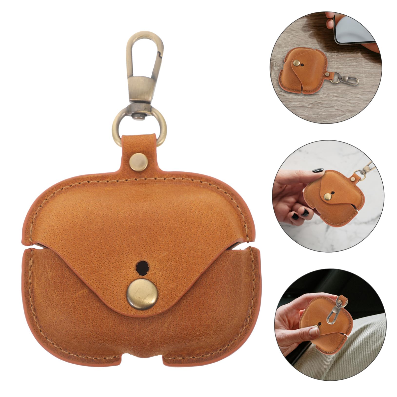 OSALADI 2piezas Funda De Cuero para Auriculares Inalámbricos Protección Elegante y Duradera Compatible para Actividades Al Aire Marrón