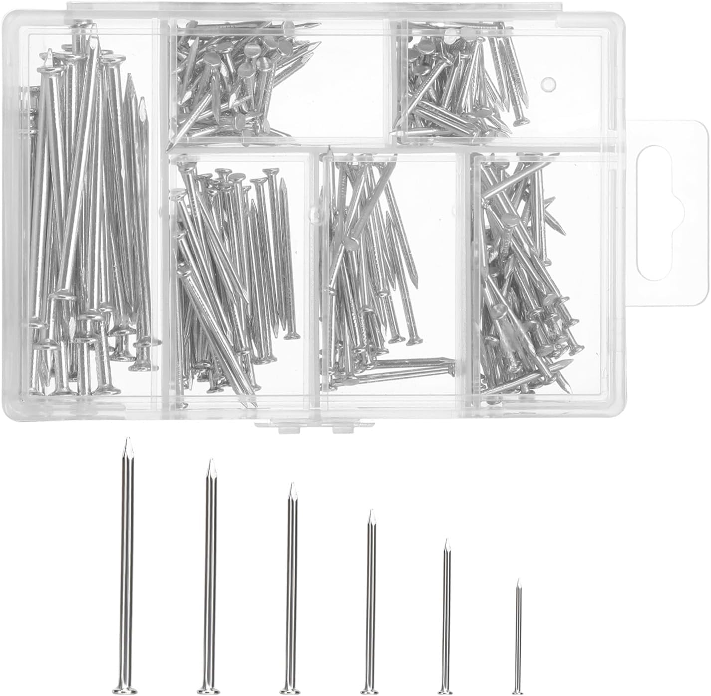 280 pcs Panel Pins Masonry Nails Picture Tacks for Wood Small Wood Nails for Hanging Pictures on Walls Clout Pin Nails for Wall Suitable for Craft Woodwork Decor