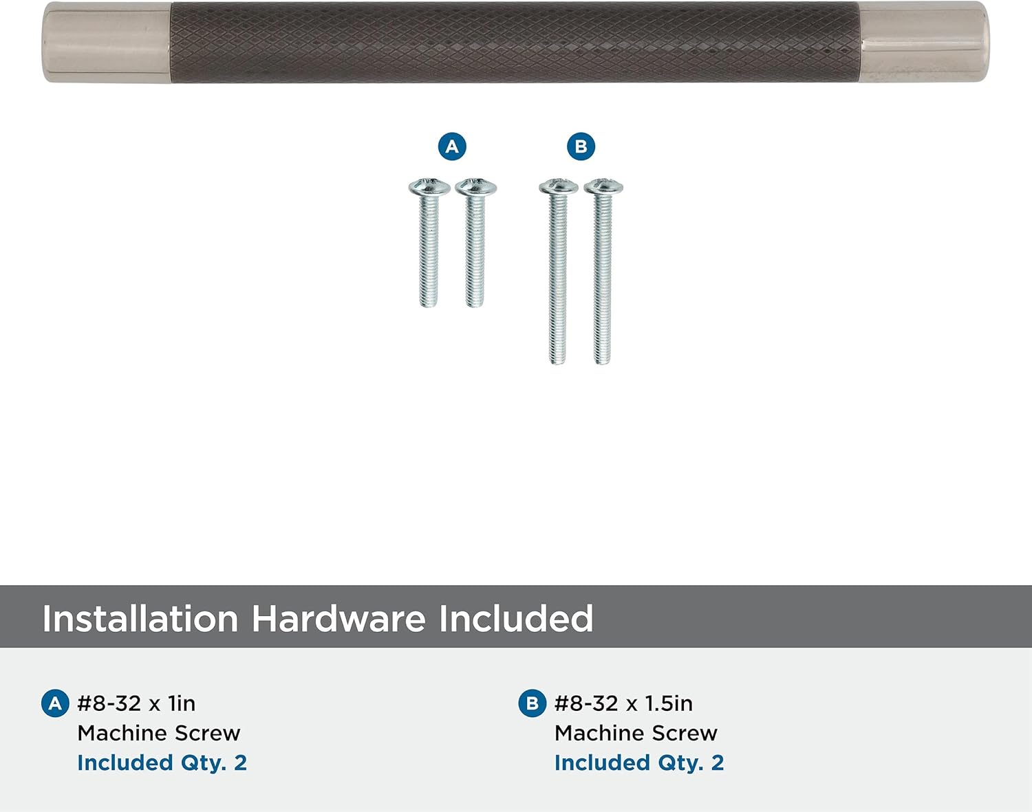 Amerock | Cabinet Pull | Polished Nickel/Gunmetal | 6-5/16 inch (160 mm) Center to Center | Esquire | 1 Pack | Drawer Pull | Drawer Handle | Cabinet Hardware