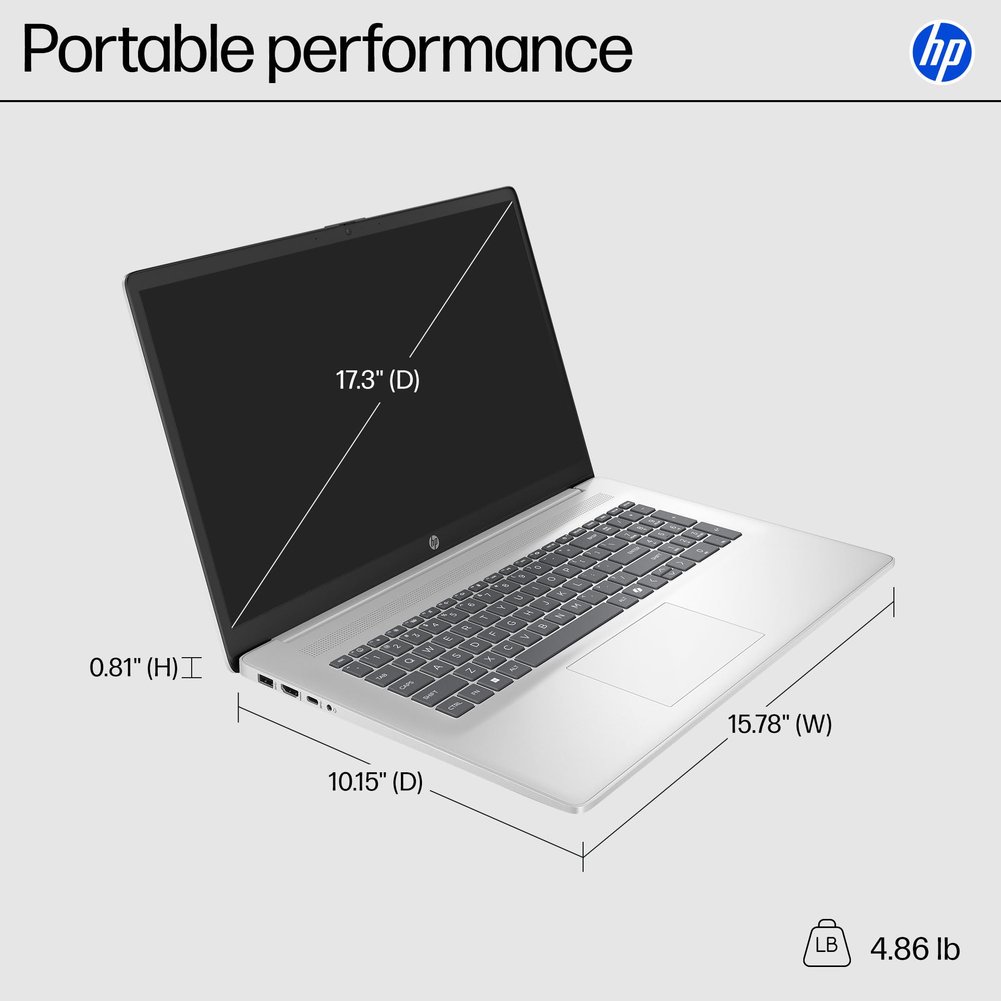 HP 17.3” Touchscreen Business & Student Laptop Computer, 32GB RAM 1TB SSD, 12-Cores Intel Ultra 7, Windows 11 Pro with Microsoft Office Included, Backlit Keyboard, PLUSERA Earphones, Silver