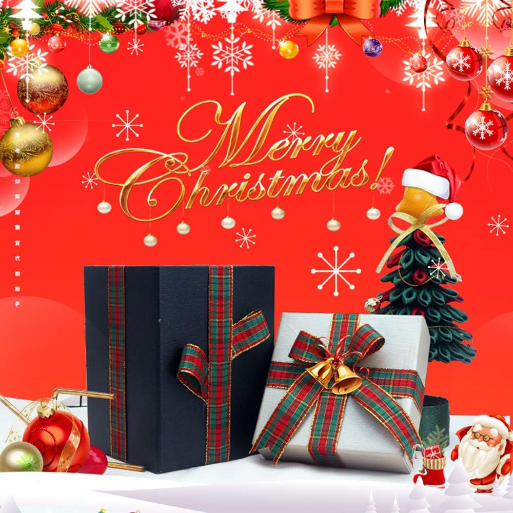 Christmas Checkered Plaid Ribbon 25 Yard Each Roll 100% Polyester Woven Edge Gingham Ribbon for Christmas Crafts, Gift Wrapping (Special Design 1.5 Inch(38mm))