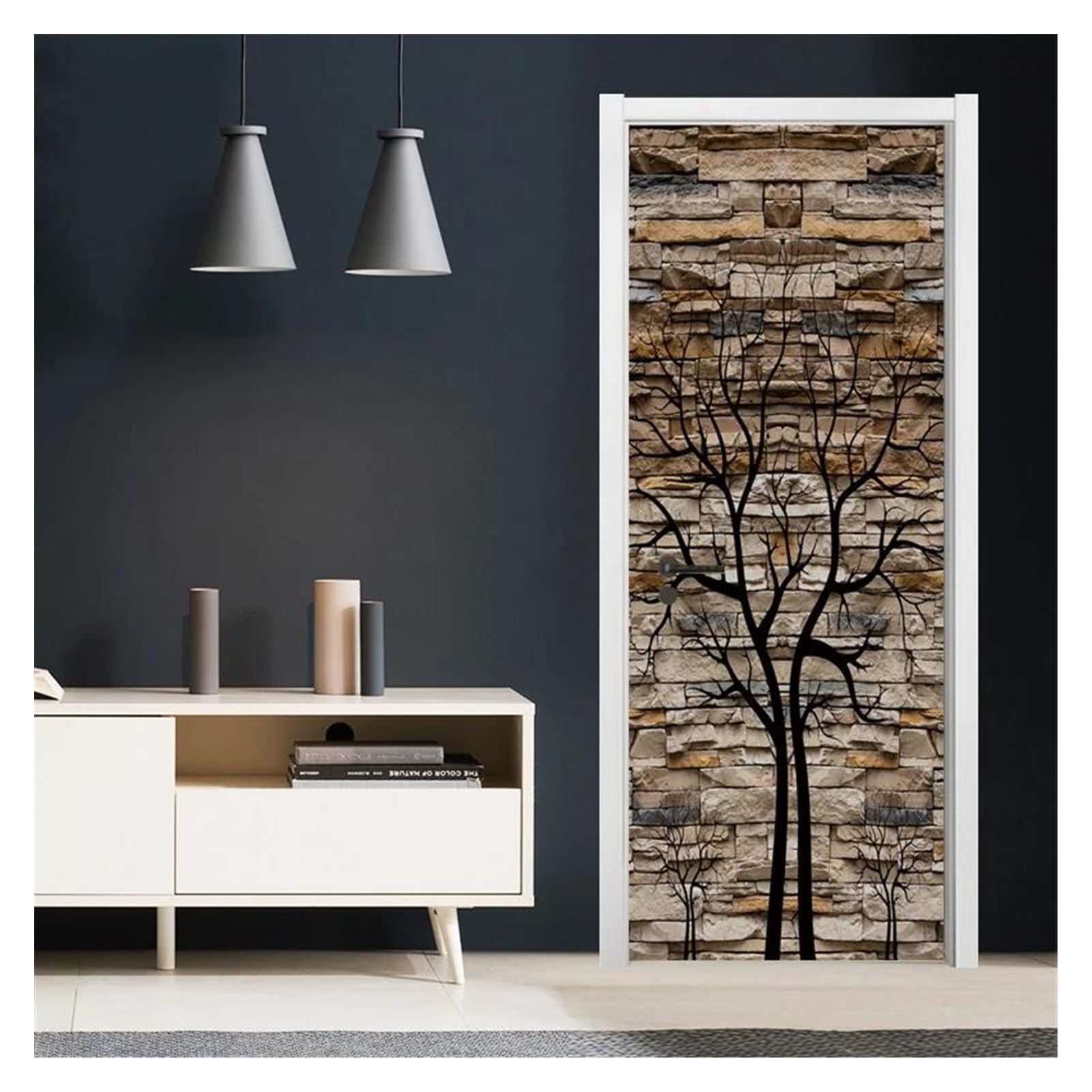Autocollant mural auto-adhésif effet 3D pour sublimer un couloir d'entrée