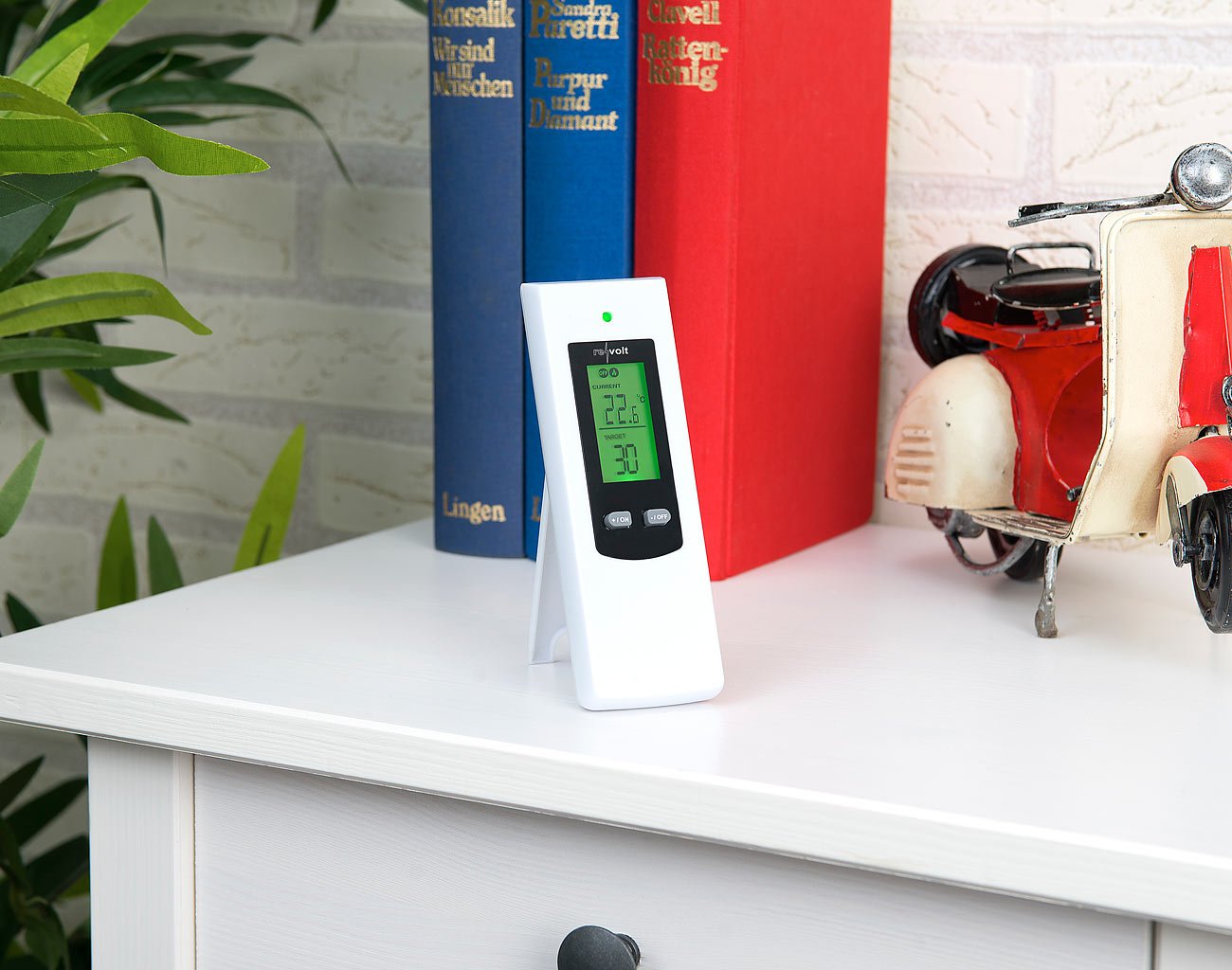 revolt Thermostats (Bricolage) - prise thermostat: thermostat à prise, pour appareils de chauffage et de climatisation, unité de contrôle mobile, portée max. 20 mètres (commutateur température)