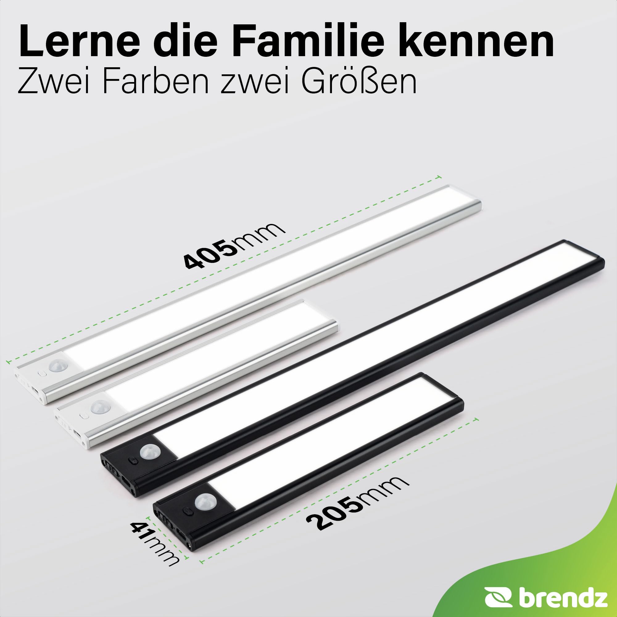 Brendz Schranklicht mit Bewegungsmelder, Kleiderschrank Beleuchtung, 4 x 40cm