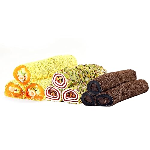 Miniatura 5 de Deleita tus papilas gustativas con la mezcla variada Ganik Turkish Delight Wraps - Pomelo de limón, otomano y avellana de chocolate - 1 libra (16.01