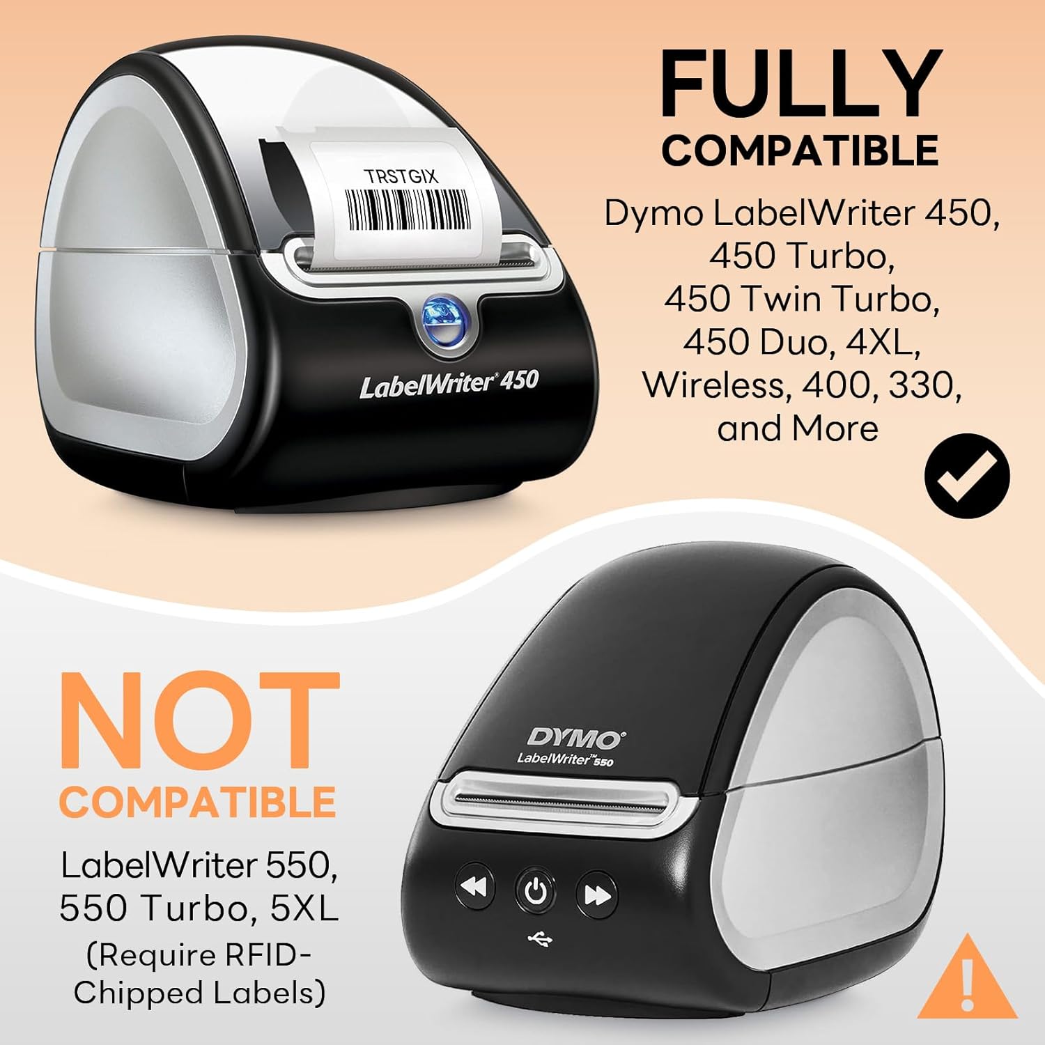 Compatible DYMO 30334 (2-1/4" x 1-1/4") Direct Thermal Multipurpose Labels, Barcode/FNSKU Address Stickers Replacement for DYMO LabelWriter 450, 4XL, Rollo, Zebra (12 Rolls / 12000 Labels), TRSTGIX
