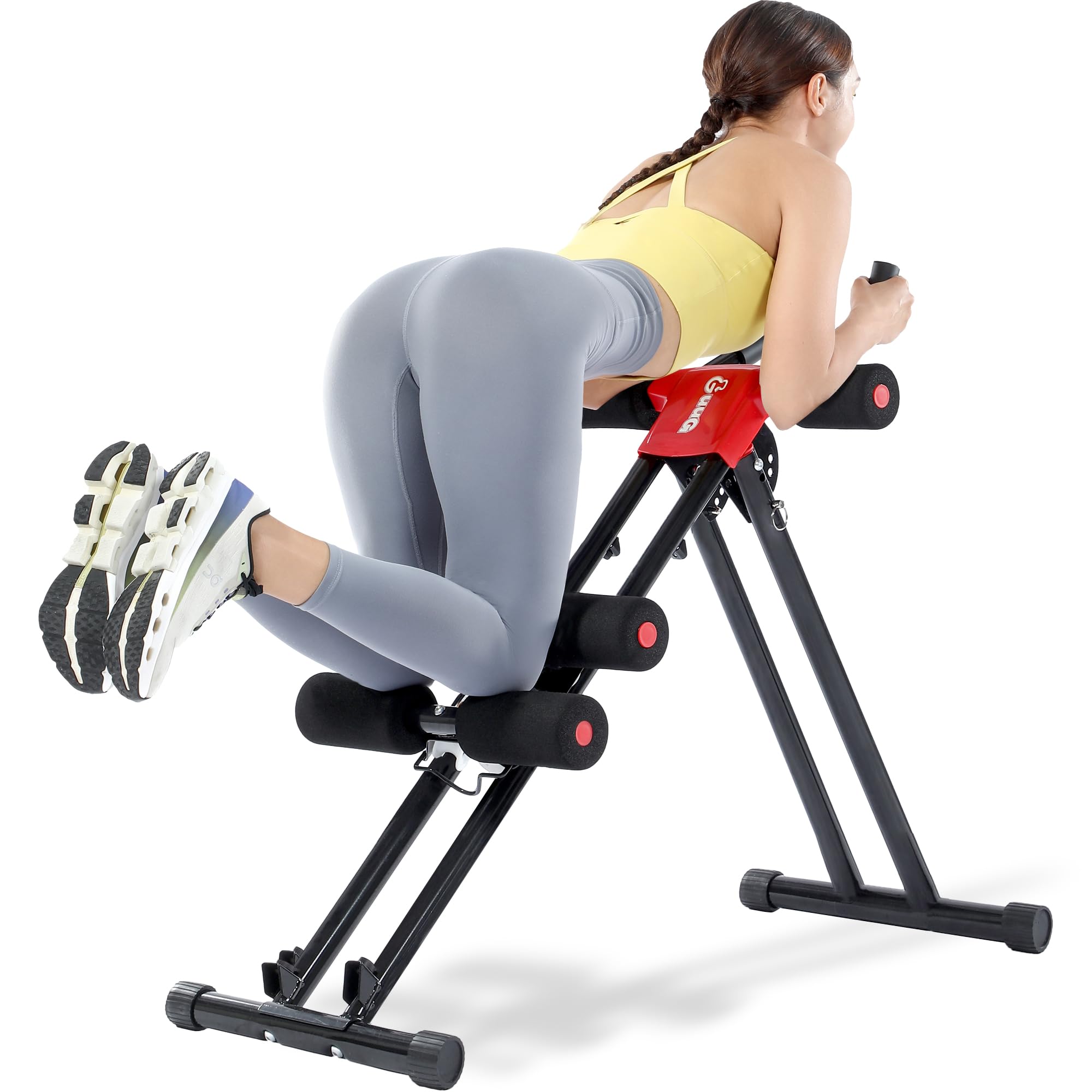 GuuG Bauchmuskeltrainer Bauchtrainer für Zuhause: Bauch Trainingsgerät Klappbar Bauchmuskeltraining Gerät Fitness Bauchtraining Abdominalmaschine Home Gym Equipment für Zuhause Männer Frauen