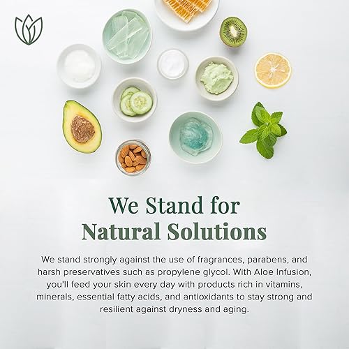 Miniatura 6 de Crema hidratante para cara y cuerpo de infusión de aloe vera orgánico, manteca de karité, coenzima Q10, aceite de semilla de uva, aceite de nuez de