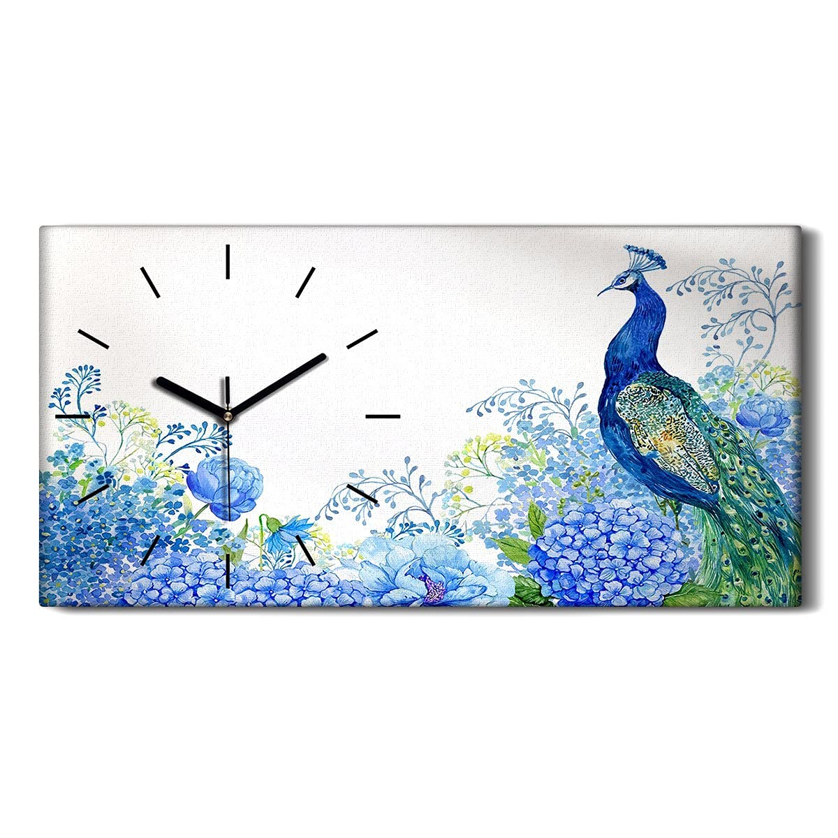 Horloge sur Toile Décoration Murale Salon Chambre - Image Art Moderne 60x30cm
