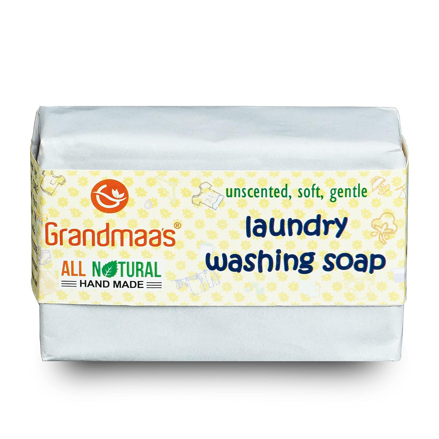 Grandmaas Handmade Organic Laundry Washing Bar Soap for Cloth Washing (100 g (Pack of 4