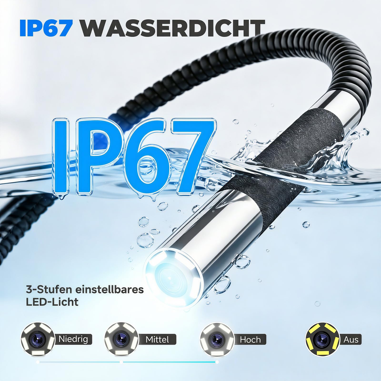 KAISAL 6.25mm Endoskopkamera 210° Beweglicher Kopf Inspektionskamera
