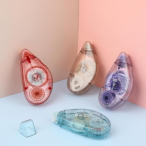 Miniatura 4 de YUXIANLB Paquete de 4 rodillos de cinta de doble cara, adhesivo permanente para álbumes de recortes, suministros de diario para manualidades,