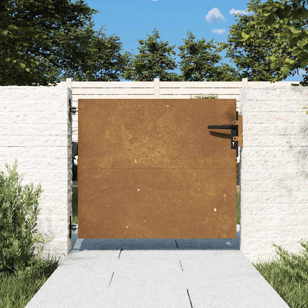 Portal Jardín Acero Corten 85x100 cm Diseño Cuadrado
