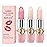 BestLand 3 Pcs/Set Flower Jelly Lipstick Set Temperature Change Moisturizer Long Lasting Nutritious Glossy Shine Lip Balm Magic Gold Crystal PH Color Change Lip Gloss for Women