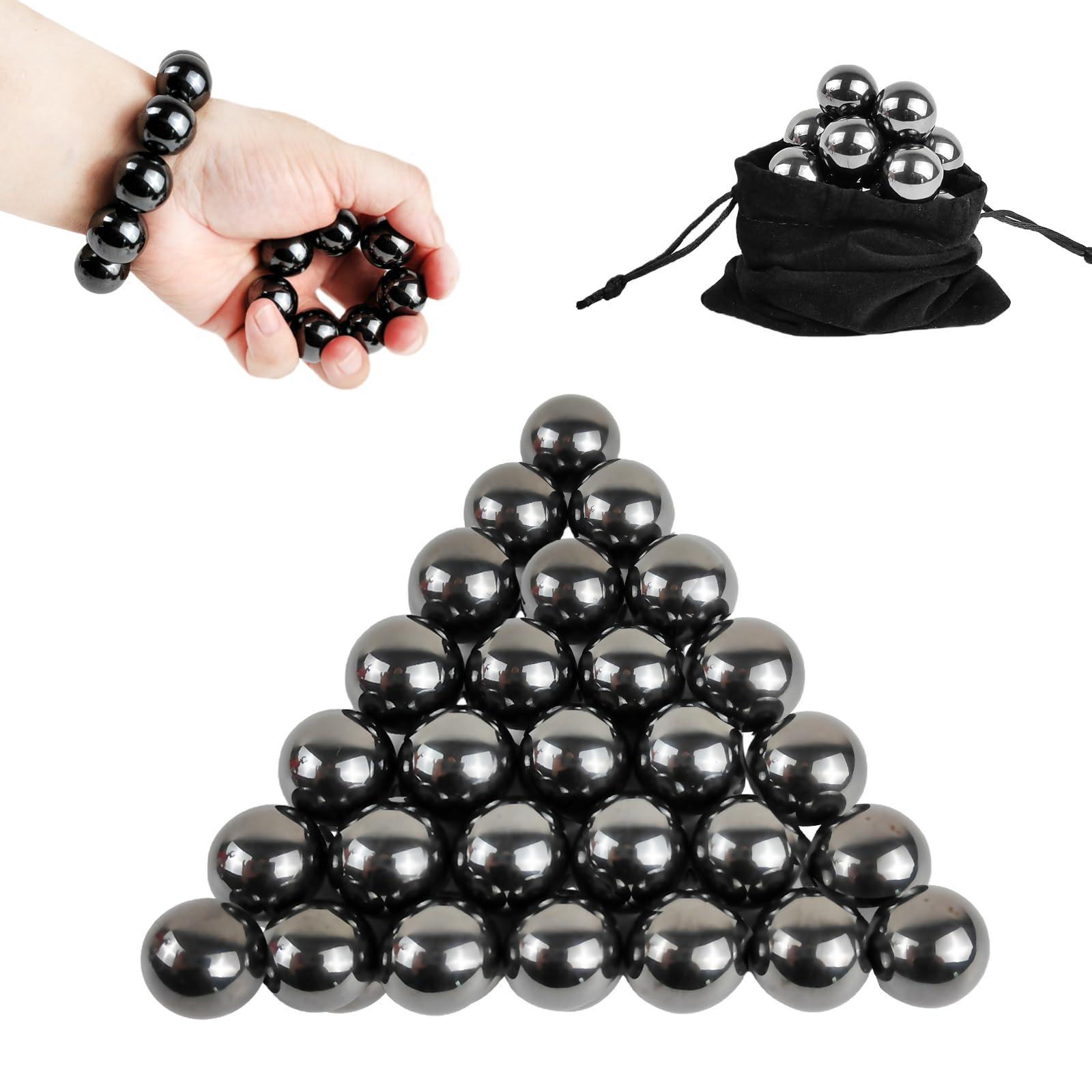28 Pcs Magnetic Balls Fidget Toy, Adult Fidget Toys, Magnet Balls Can Replace Ferrite Putty, Office Desktop Decoration, Stress Relief, Anti Anxiety, Executive Desk Toys (Black)