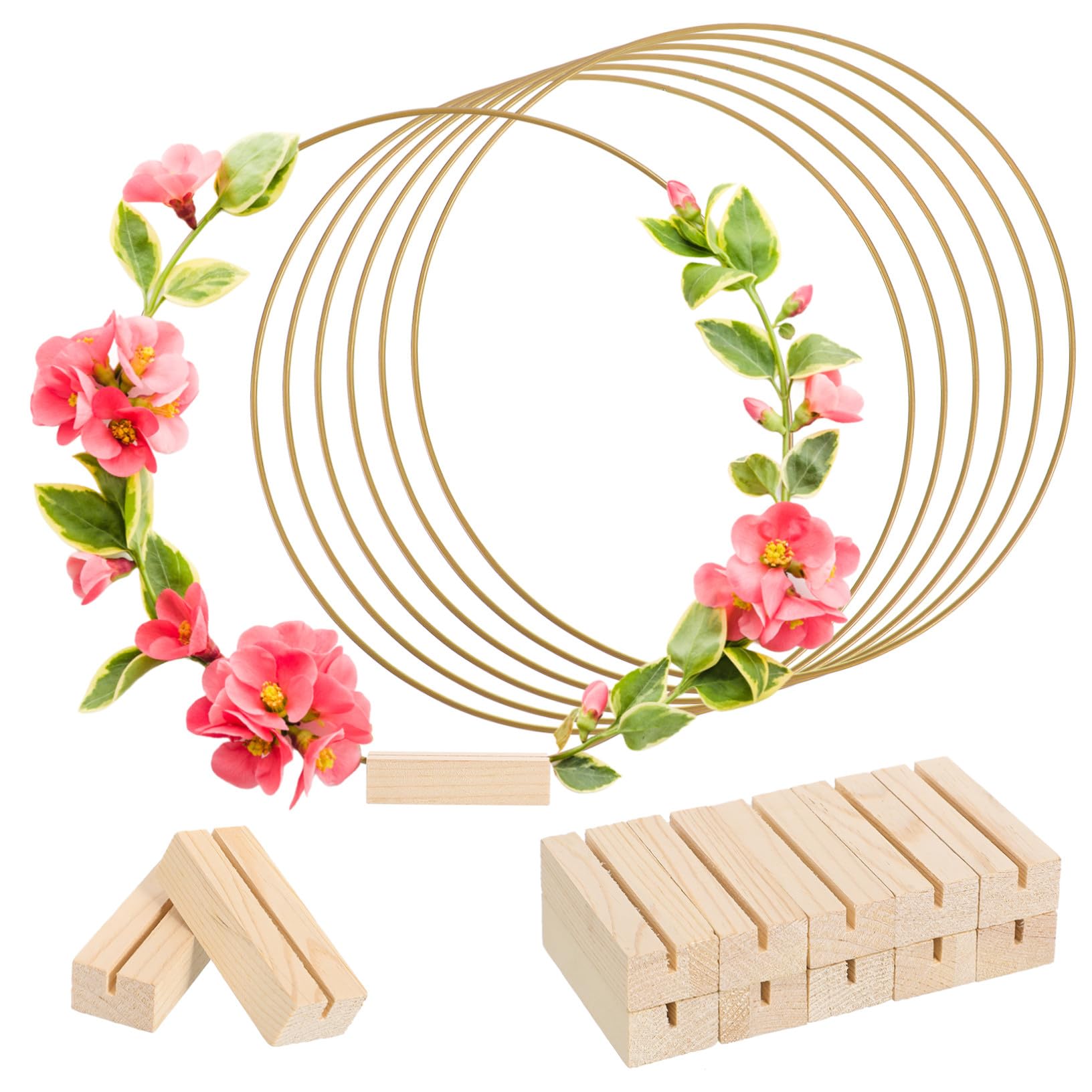 Homoyoyo 10 Aros de Metal para Macramé con Base, Diseño Artesanal y Fácil Instalación, Ideales para Decoración de Centros de Mesa en Bodas