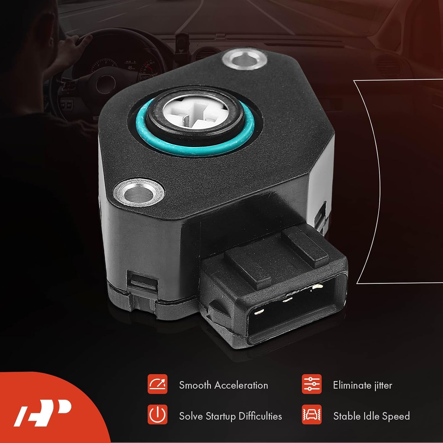 A-Premium TPS Throttle Position Sensor Compatible with Volkswagen Cabrio 1995-1996 Golf Jetta 1993-1995 Passat 1995 FWD Manual Transmission, Replace# 037907385N
