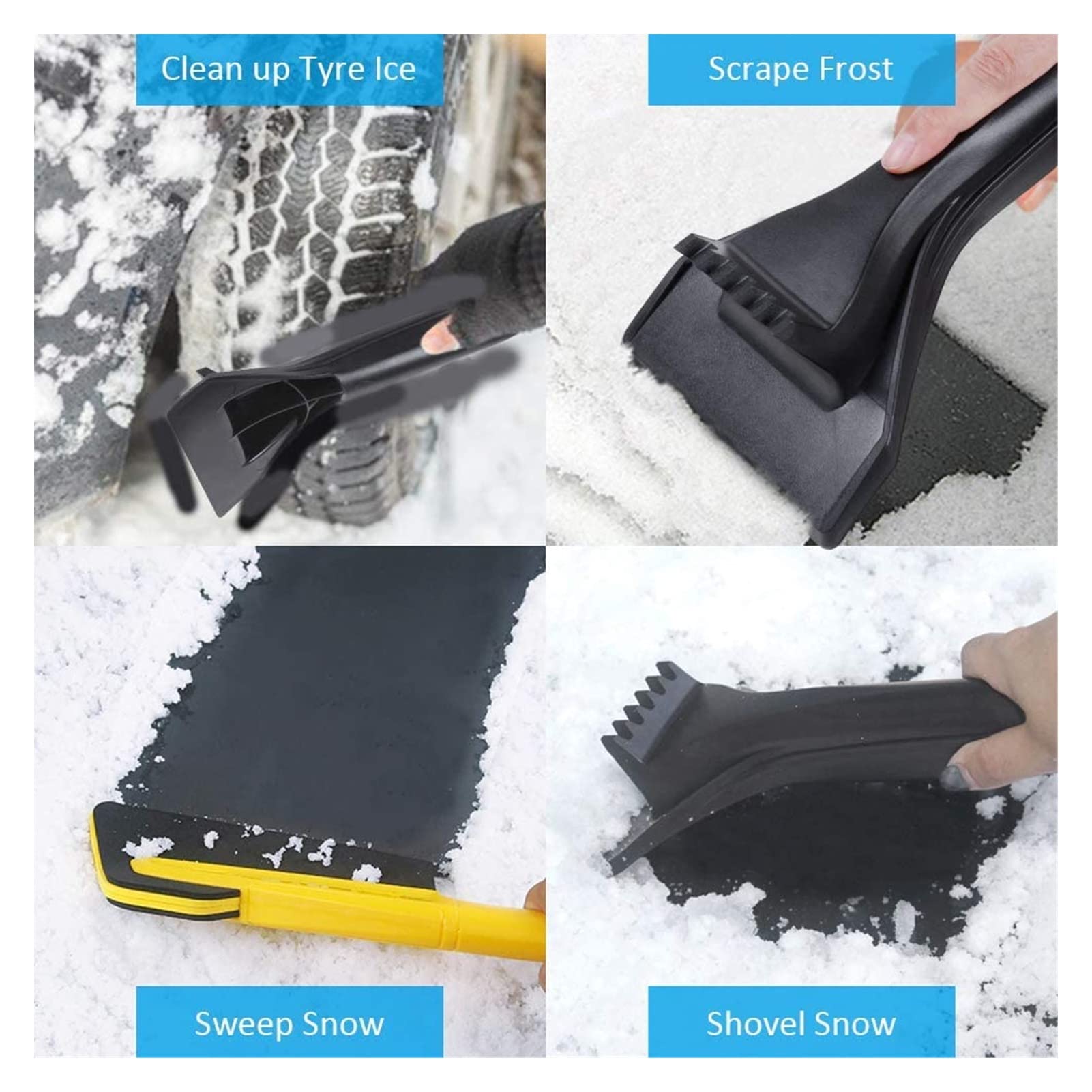 Brosse à Neige pour Voitures, Pelle grattoir à Glace 2 en 1, légère et Durable, pour Pare-Brise Auto SUV