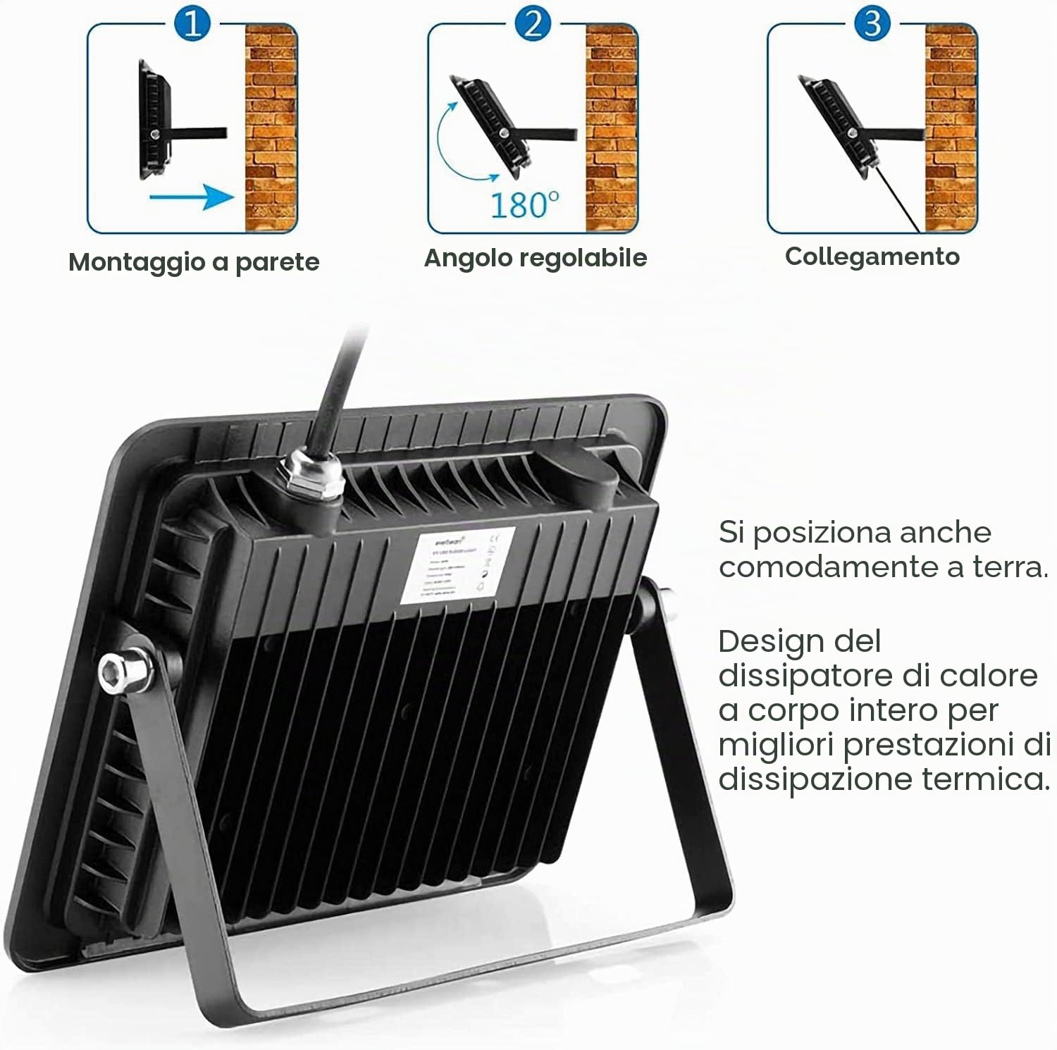365nm LED Luce Proiettore Luce Nera Blacklight di 100W, lampada UV effetto della luce ultravioletta impermeabile con l'interruttore acceso/spento per il partito, il DJ, la fase IP66