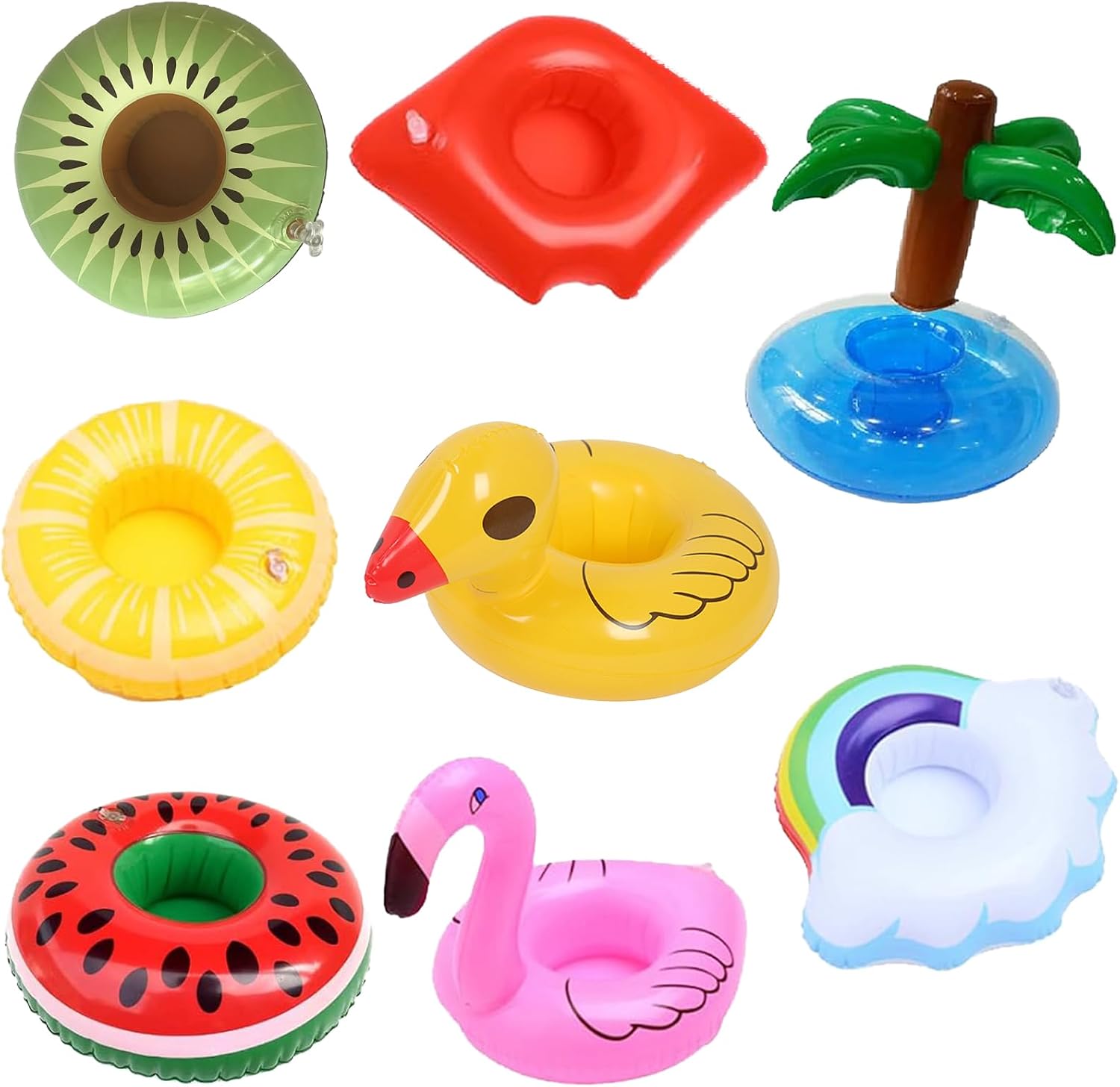 Inflatable Drinks Holder, Set of 8 Pool Floats for Swimming Pools ...