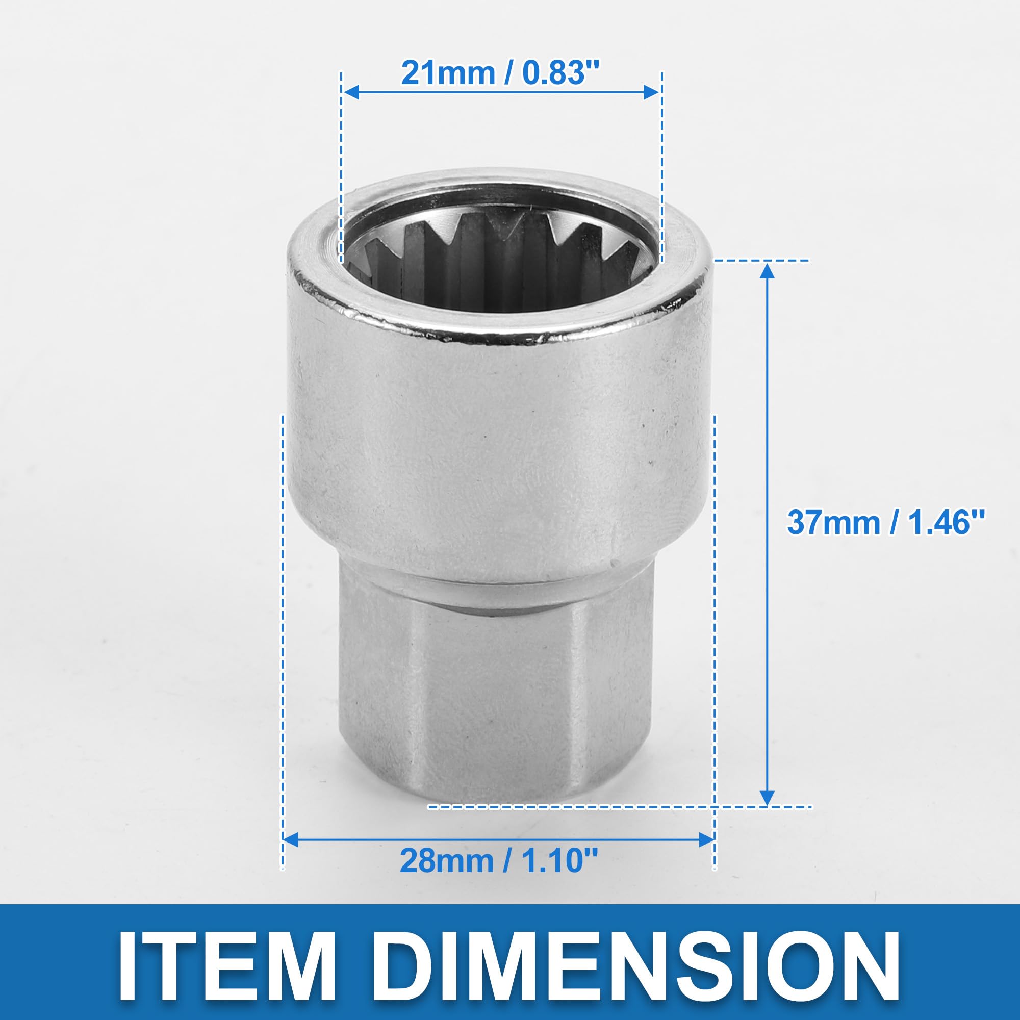 A ABSOPRO Dado di bloccaggio ruota #51 Diametro 3/4" 15 Scanalature Quadrate Chiave di Rimozione Dado a Vite Antifurto per Porsche Boxster 911 Cayenne Macan