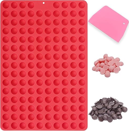 Mini moldes redondos de silicona, 148 cavidades, molde de caramelo de chocolate semiesférico para hornear y congelar chispas de chocolate,