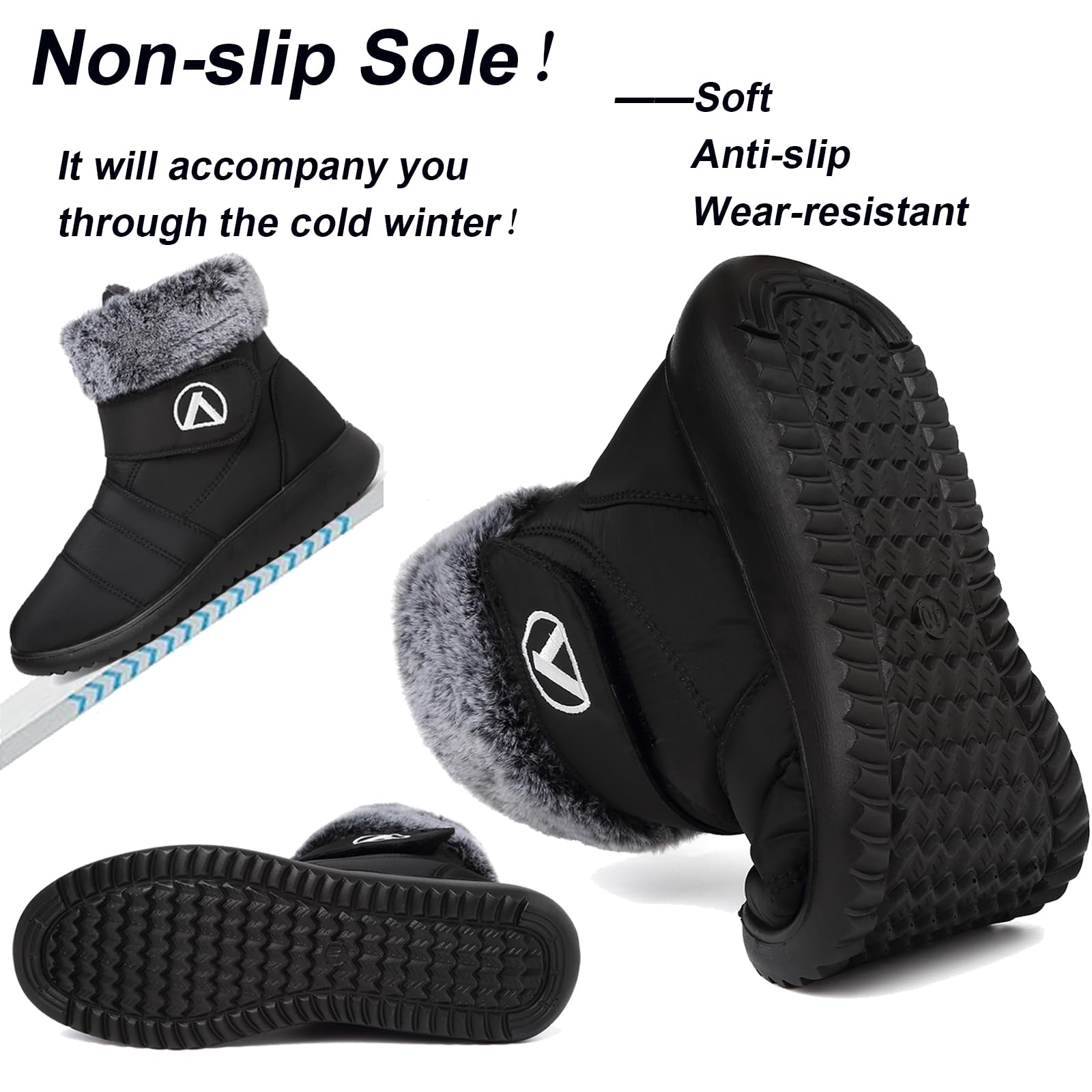 Lvptsh Stivali da Neve Donna Scarpe Invernali Foderata Pelliccia Caldo Stivaletti Piatto Impermeabili Stivaletti Outdoor Antiscivolo