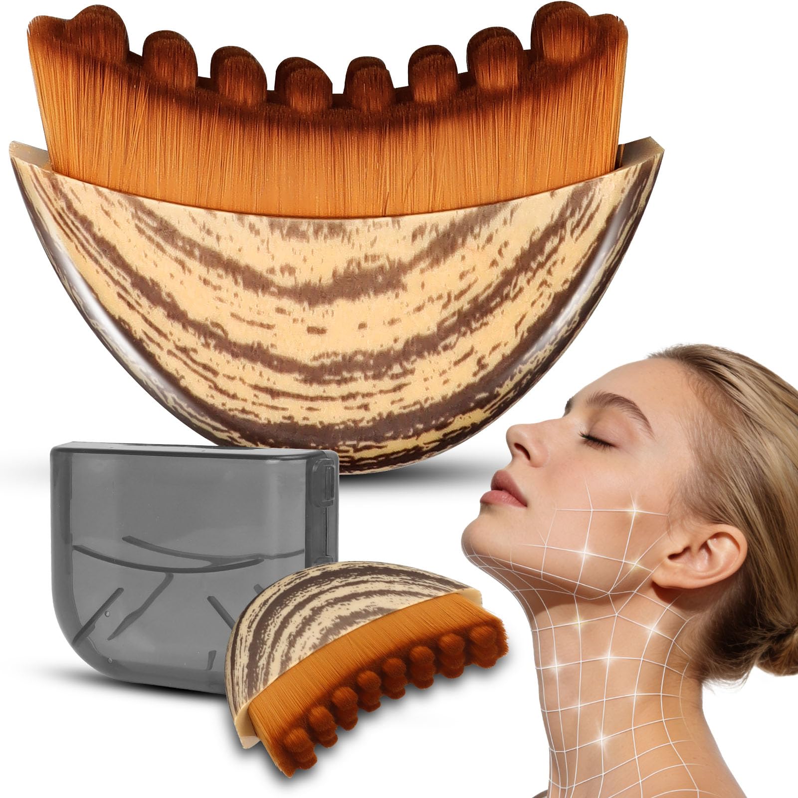 2026 New Lymphatic Contour Face Brush Lymphatic Drainage Massager for Chin Neck Jawline Neck Lymphatic Massage Brush for