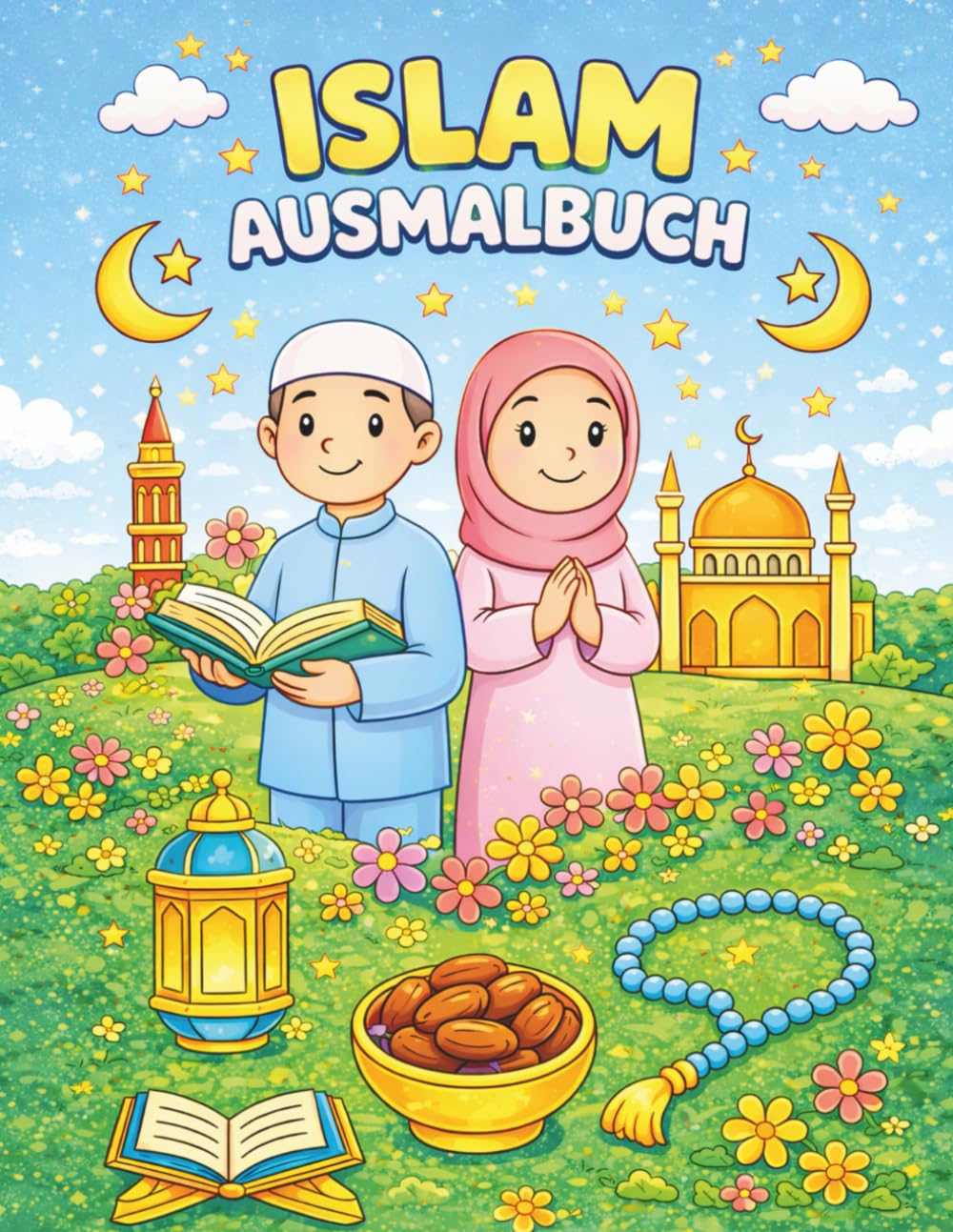 Islamisches Ausmalbuch für Kinder – Gebete, Moscheen, Mekka & Eid entdecken: Gebete, Moscheen, Ramadan & schöne islamische Werte, Ausmalbuch für ... Boyama Kitabi, Ramazan, Islam, Paint Book,