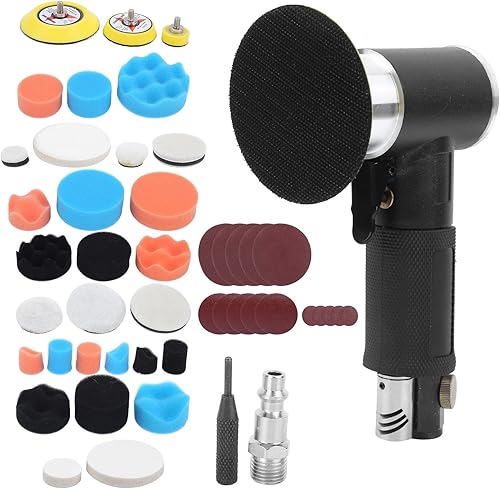 Lijadora neumática de 14 pulgadas, mini lijadora de aire orbital aleatoria alimentada por aire de 15000 RPM, lijadora neumática excéntrica para