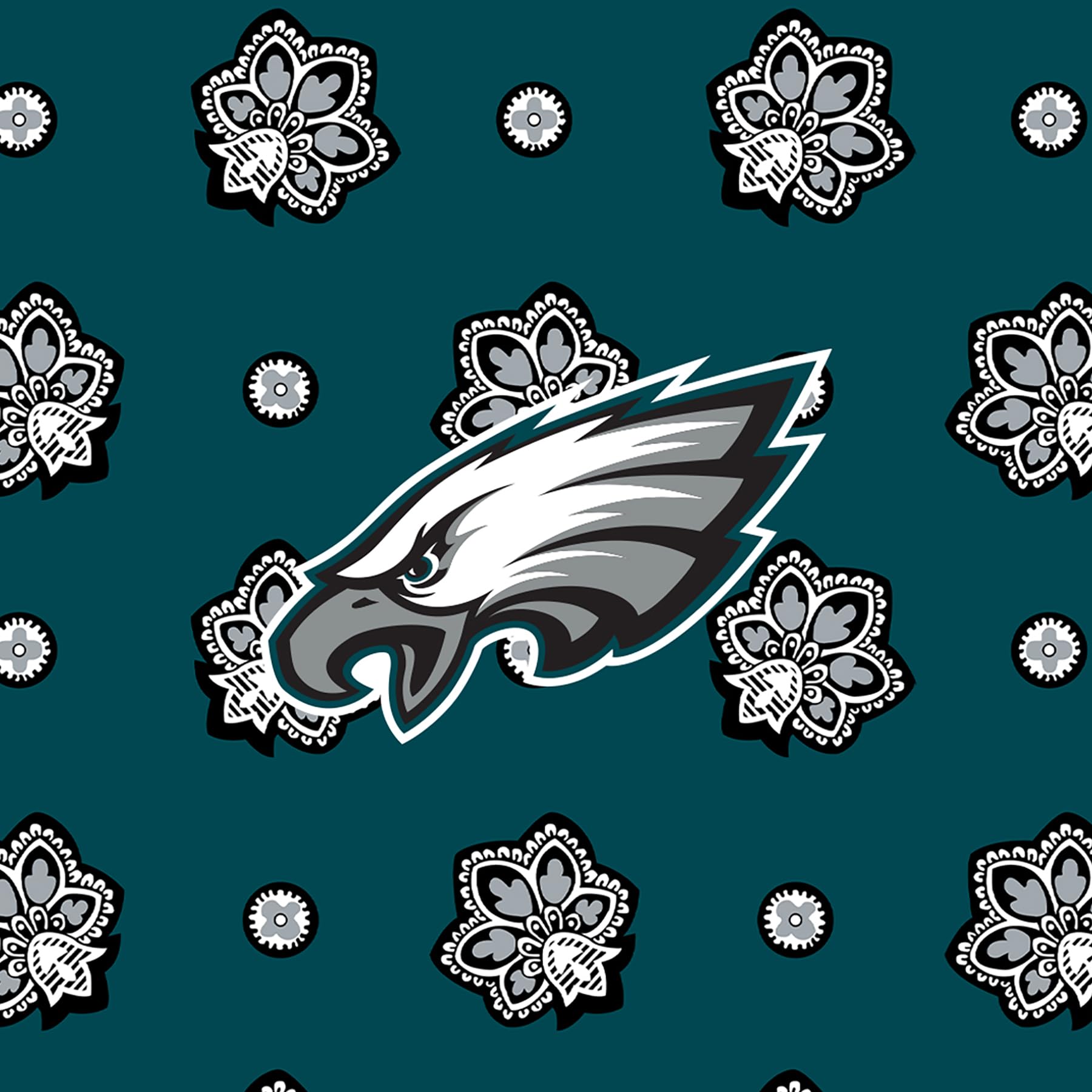 Vera Bradley Damen Cotton NFL Small Backpack (Multiple Teams Available) Büchertasche, Philadelphiaeaglesongreen/Blackbandana, Einheitsgröße