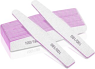 Nail File-100/180 Grit nail files 12pcs, Nail Files for Acrylic Nail or Poly Nail Extension Gel, Emery Boards Double Sided Nail Files, Nail Files Professional Manicure Tools and Styling