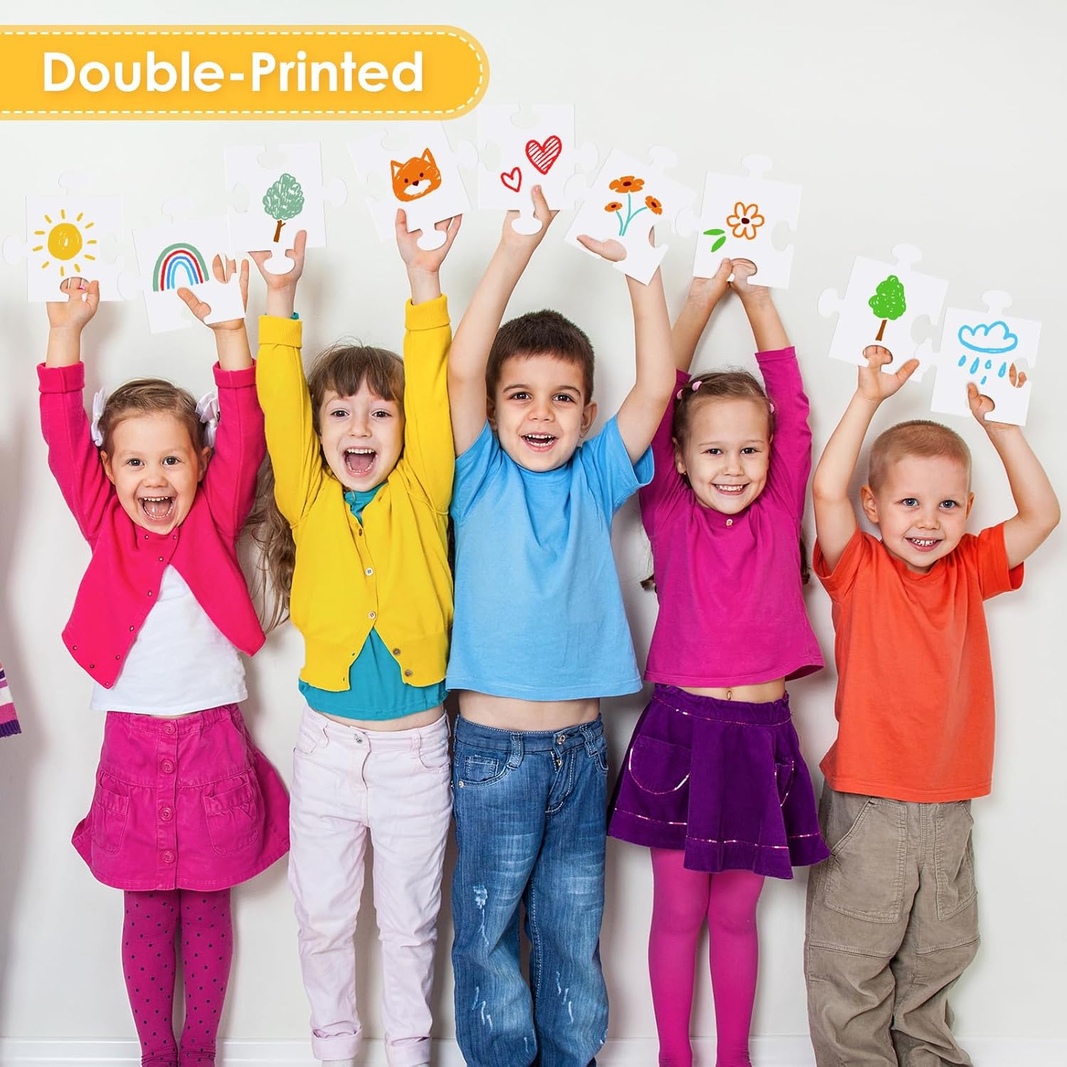 30 Pcs Large White Blank Cardboard Puzzles to Draw on Make Your Own Jigsaw Puzzle Pieces Giant Double Puzzle Blank White Papers for Kids Adult DIY Arts and Crafts Projects (12 x 11 Inch)