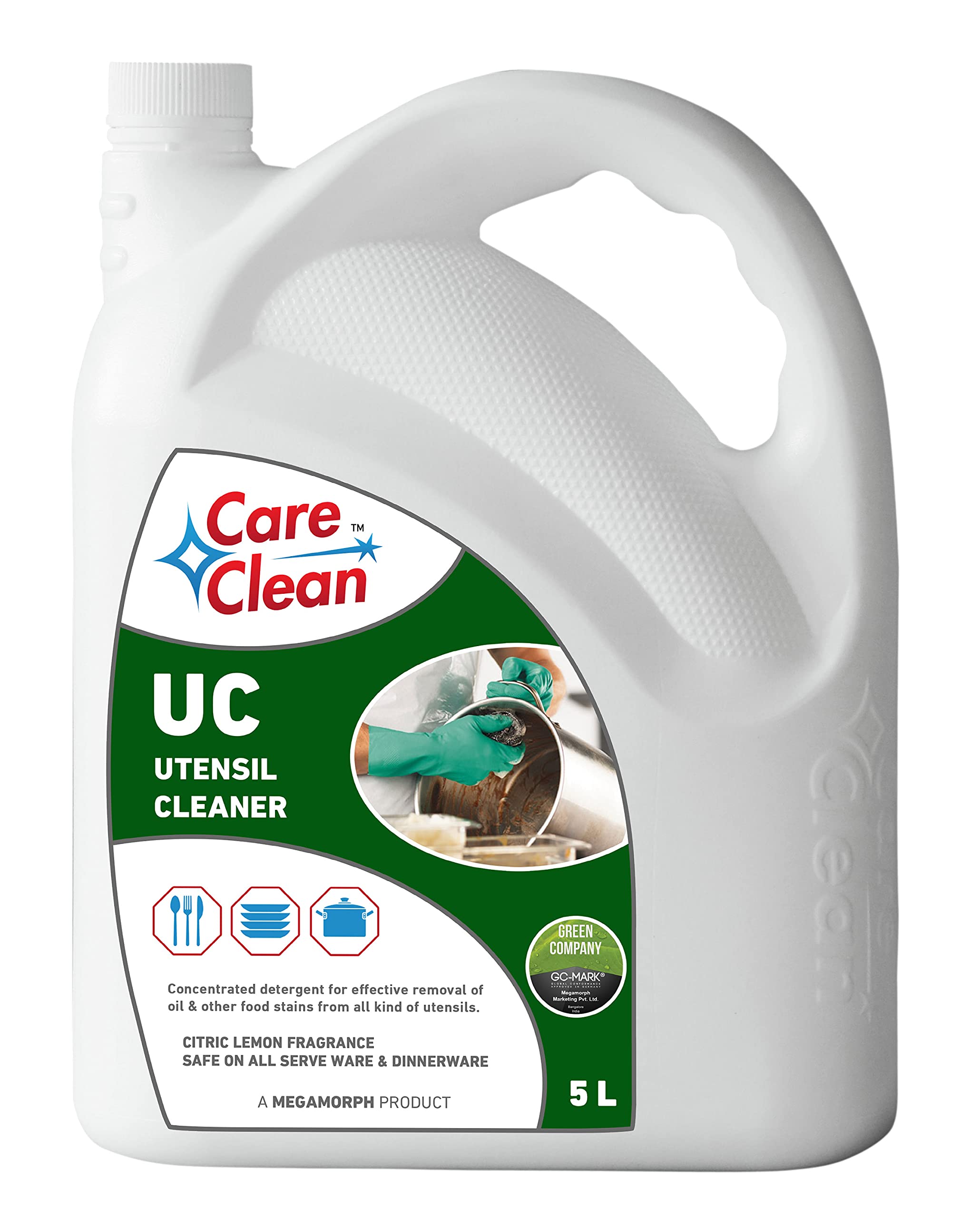 CareClean Kitchen Utensil Cleaner Liquid with Citric Lemon Fragrance, Leaves no residue - 5 Litres (B09H4QZPQT) Amazon Price History, Amazon Price Tracker