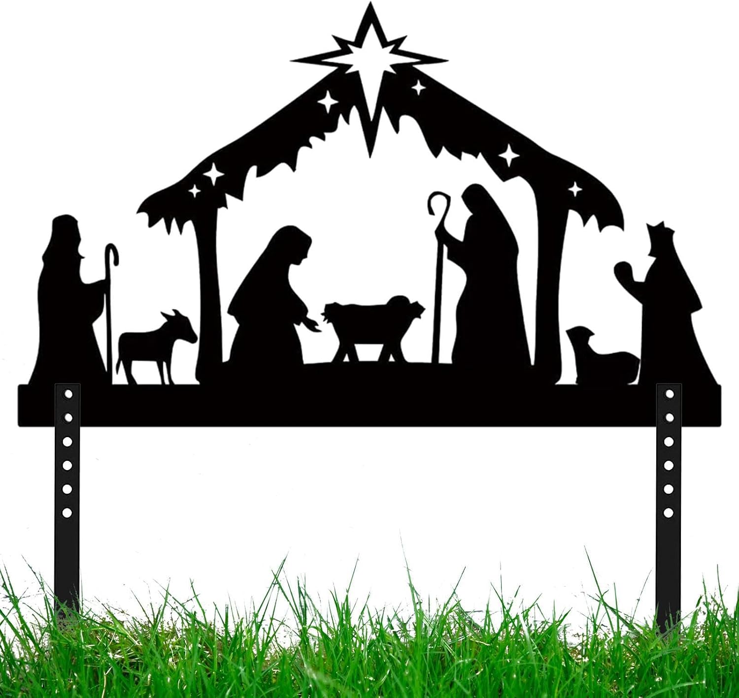 Outdoor Nativity Scene Silhouette Metal Nativity Scene Weatherproof ...