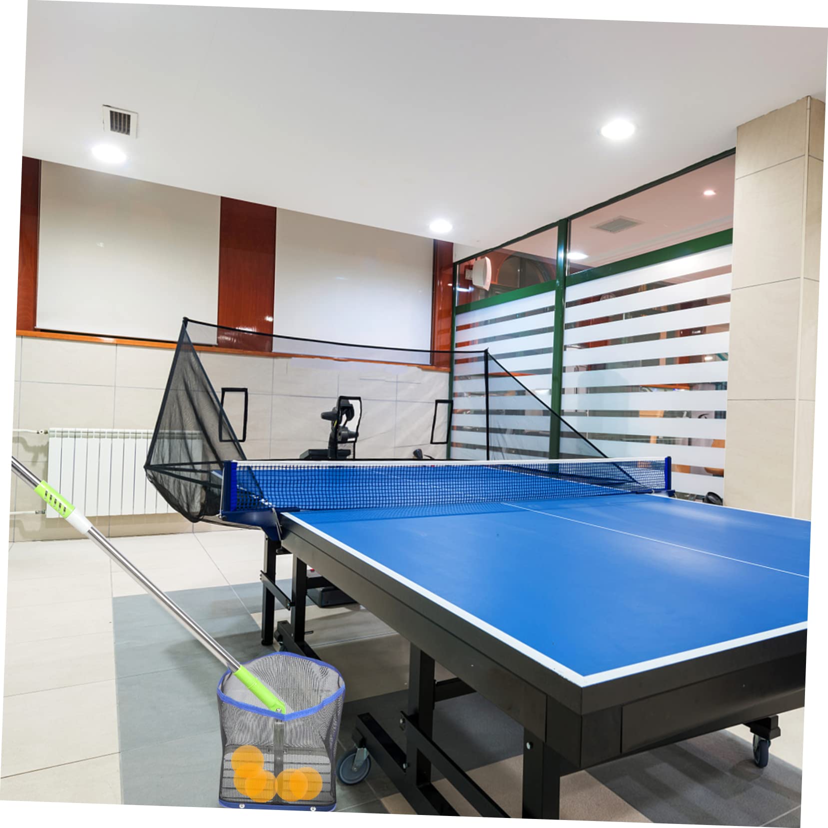 VANZACK Recolector de Pelotas de Tenis de Mesa Red con Mango Largo de Acero Inoxidable