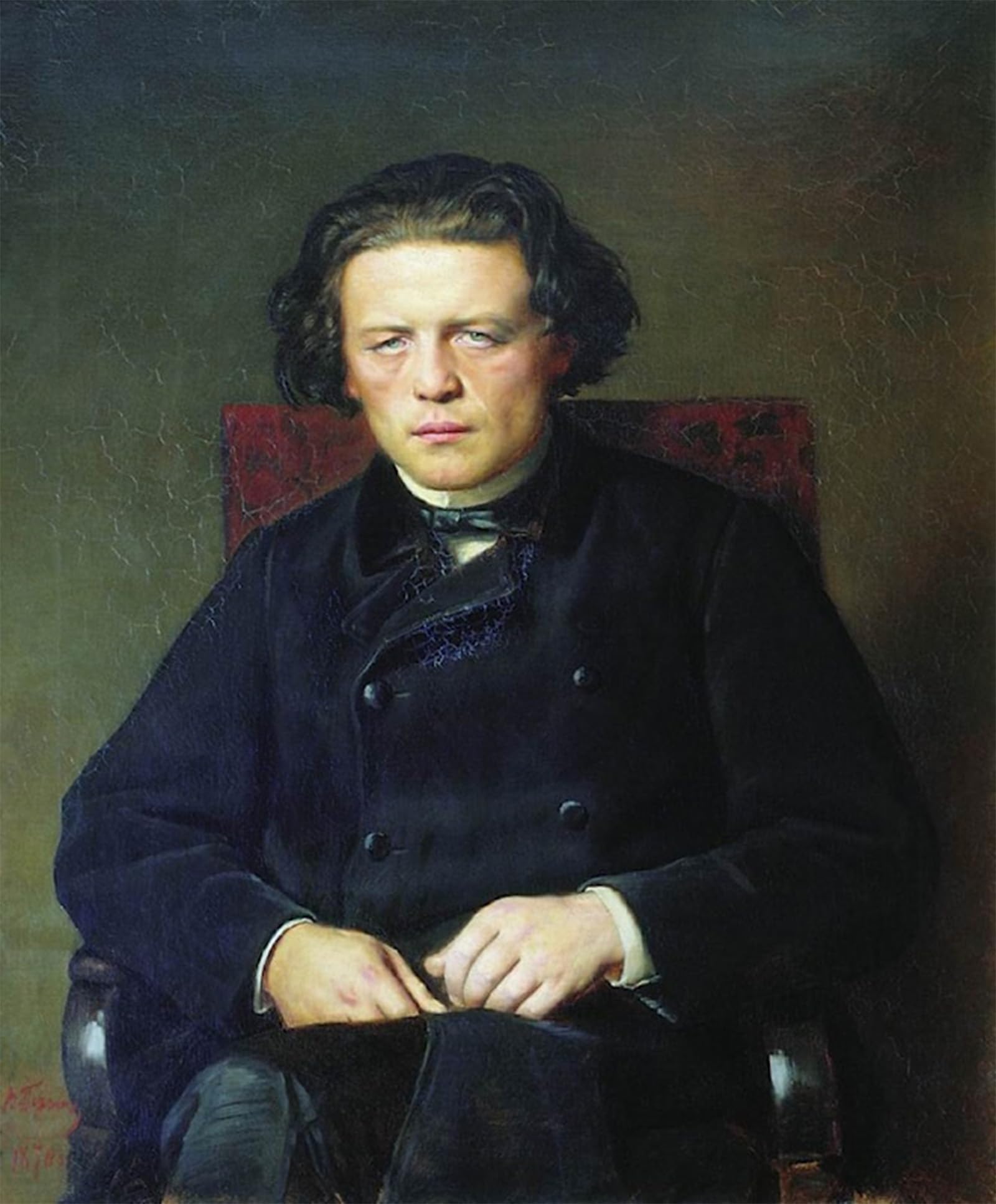 Serendipitp No Frame Retro Picture Poster Wall Art Pictures Painting Portrait Of Anton Grigoryevich Rubinstein By Vasily Grigorievich Perov Wall Art Canvas Print For Wall Decor 60X90cm
