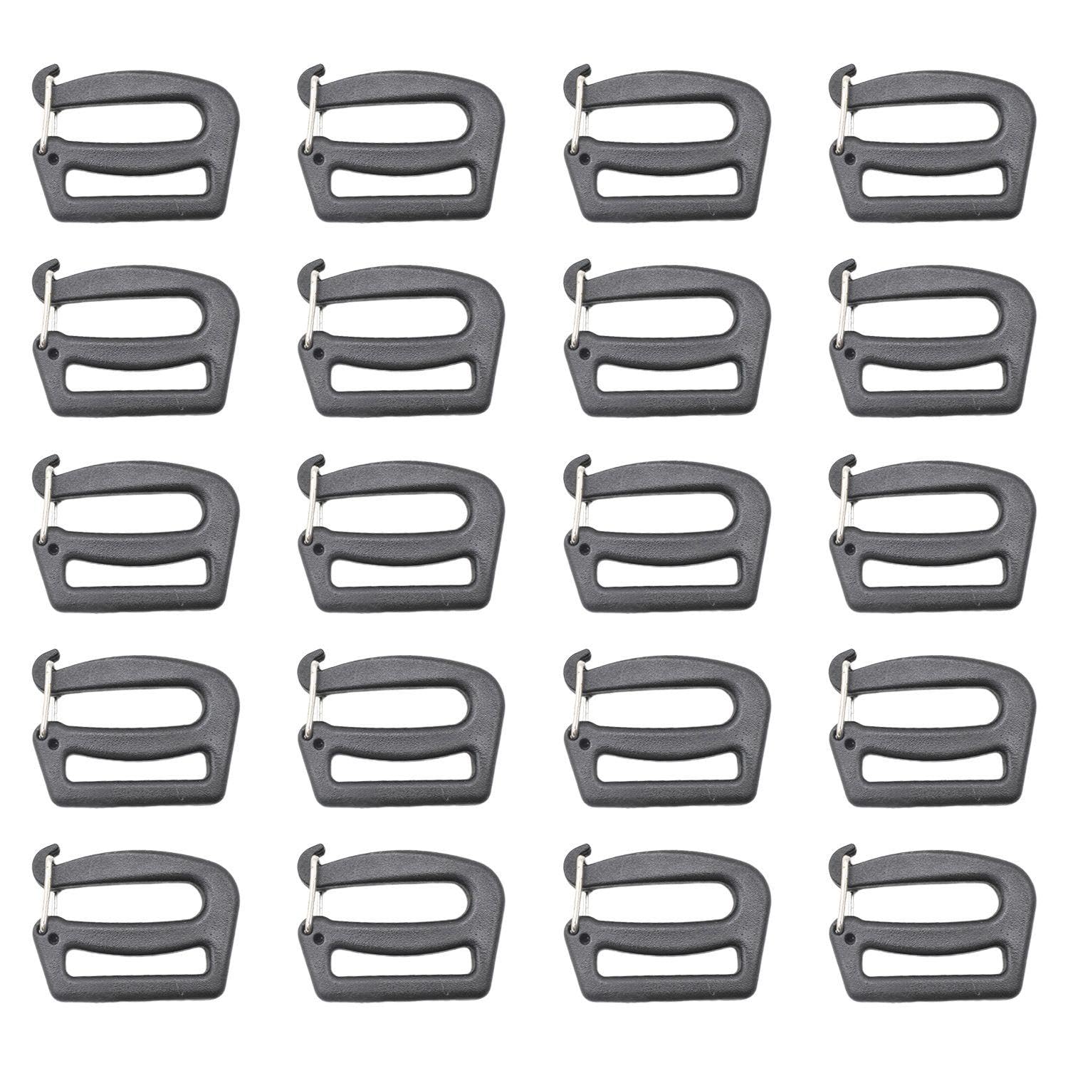 Eowvisn Black 20 Pieces Of Snap Buckle, Adjustable Belt Connection Buckle, Wear-Resistant Backpack Buckle, Luggage Accessories.