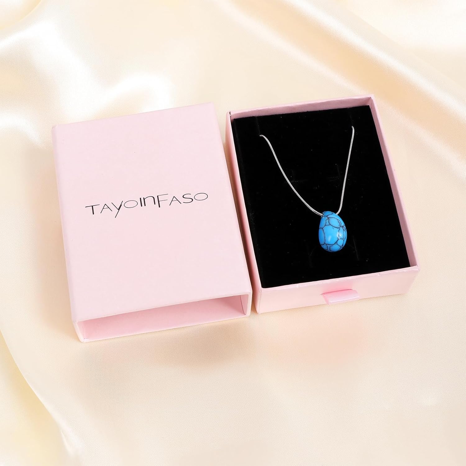 Natural Gemstone Teardrop Pendant for Women 18k Gold Plated Irregular Stone Paperclip Pendant Teardrop Necklace Jewelry Gift for Wife Mother