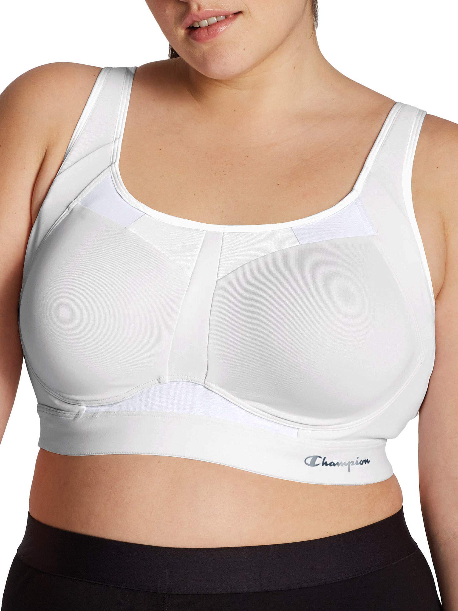 Women's Plus-size Motion Control Underwire Sports Bra Bra, -white, 44DDD