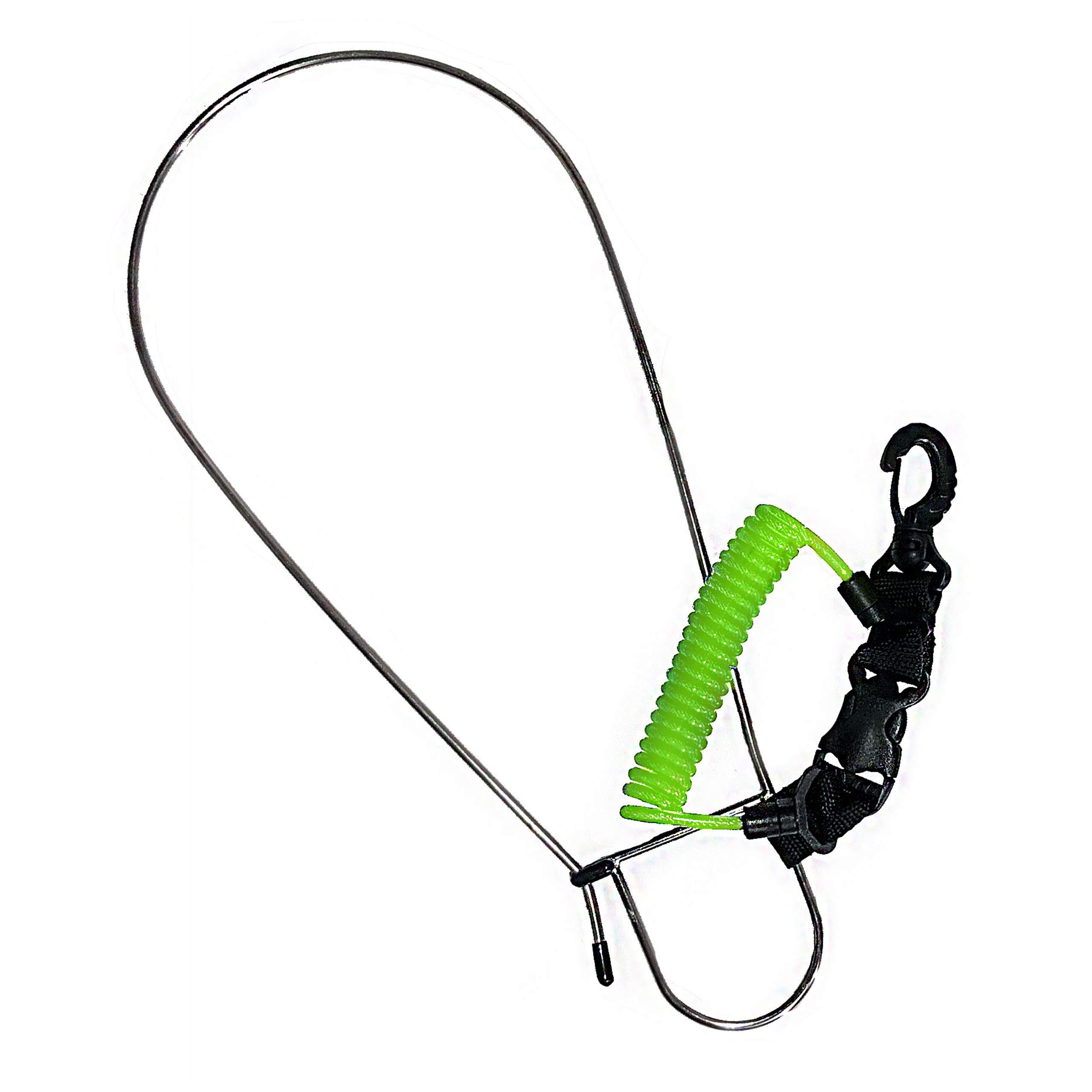 Rogue Endeavor Large Stainless Steel Spearfishing Stringer Clip + Quick Release 36" Steel Core Lanyard - Optimal for Spearfishing,Kayak Fishing & Scuba Diving - Sharp Tip with Puncture Guard