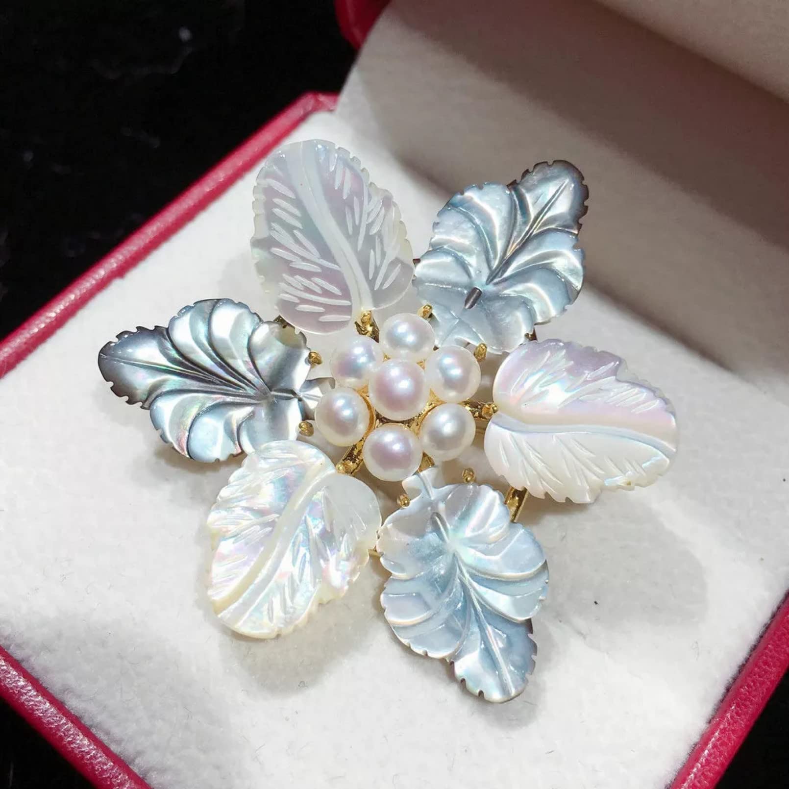 WLLLTYBroochLadies Broche de Perlas de Agua Dulce Alfileres Accesorios de Ropa Regalos
