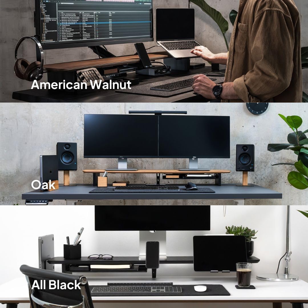 Balolo Setup Cockpit Dual Monitor Stand Real Wood Screen Riser for