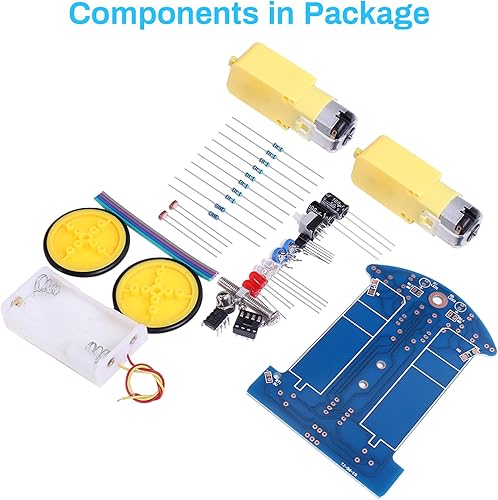 Miniatura 2 de MiOYOOW Práctica de soldadura de aprendizaje electrónico Kit de bricolaje Smart Car TT Motor Soldadura Kits Línea Siguiente Robot Principiantes DIY