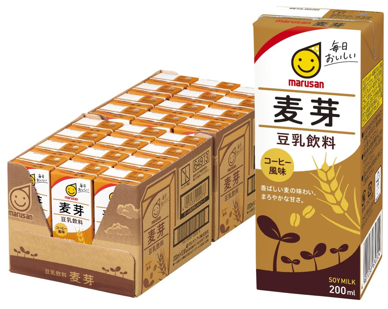 Amazon.co.jp: マルサン 豆乳飲料麦芽 200ml×24本 : 食品・飲料・お酒